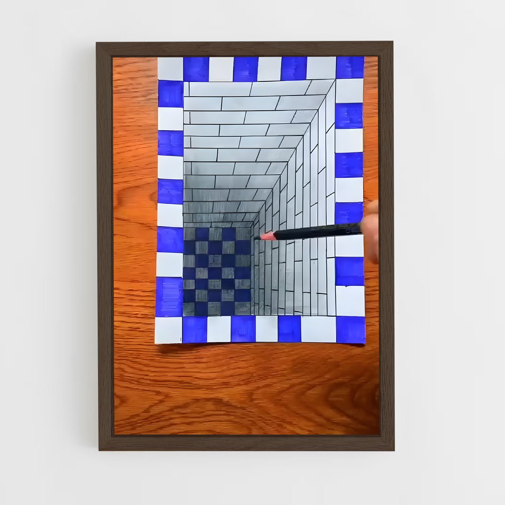 ap-3d art-5 cadre Bois foncé