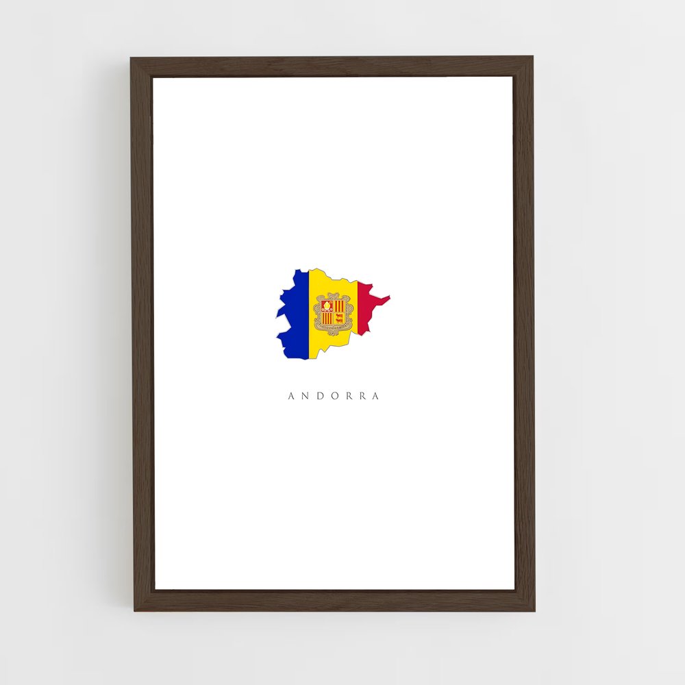 ap-andorra flag-1 cadre Bois foncé