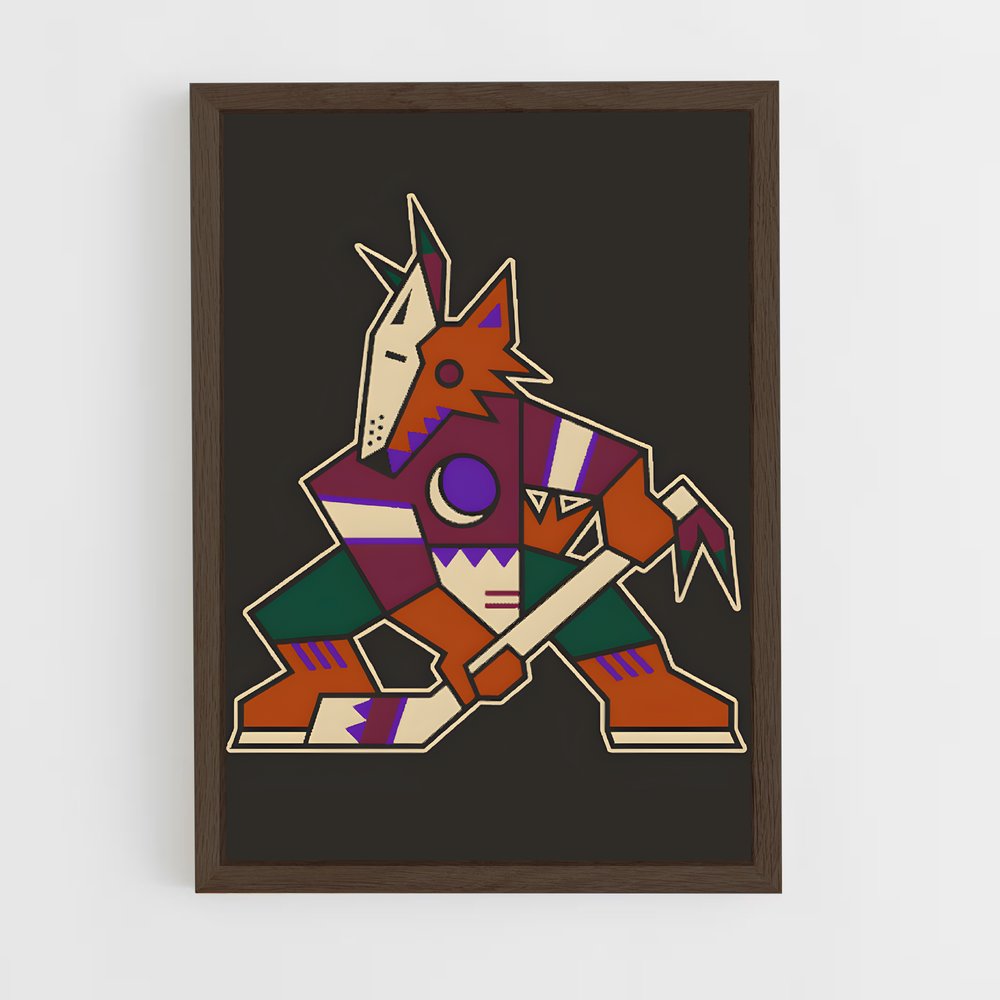 ap-arizona coyotes-3 cadre Bois foncé
