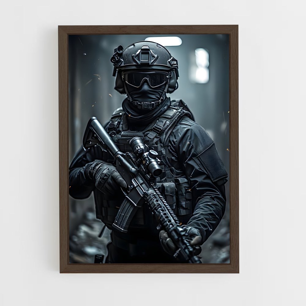 ap-army soldier-14 cadre Bois foncé