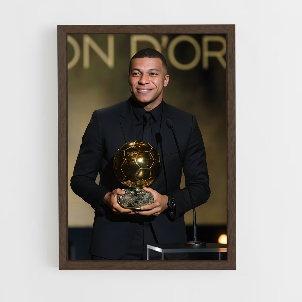 ap-ballon d'or-2 cadre Bois foncé
