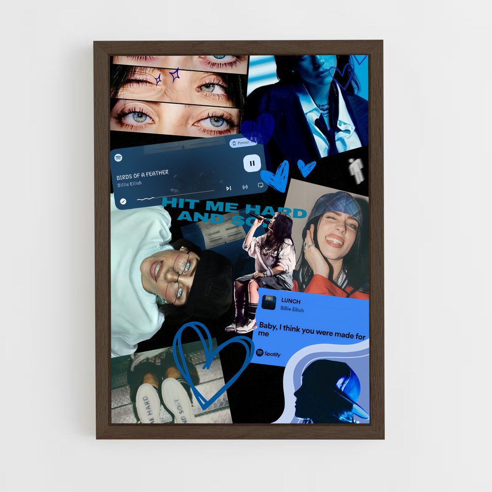 ap-billie eilish-10 cadre Bois foncé