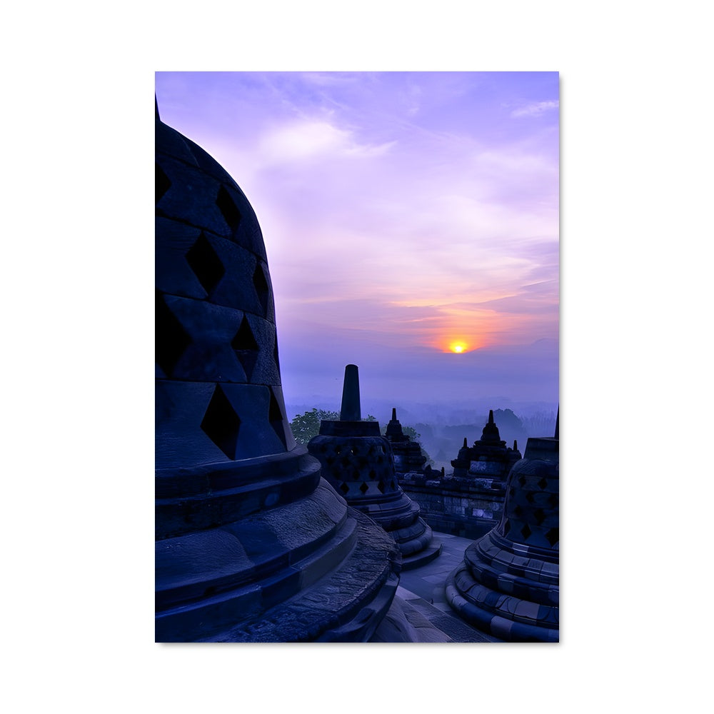 Poster Crépuscule sur Borobudur