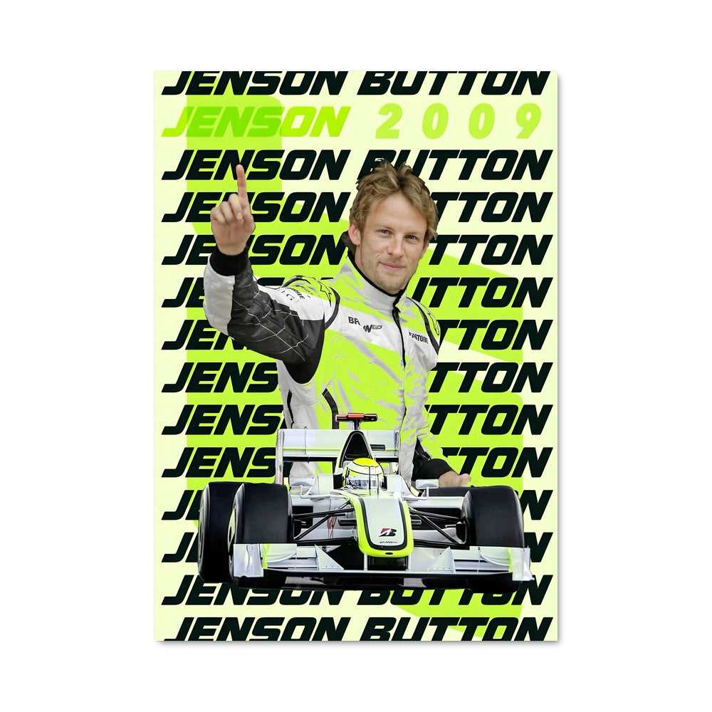 Poster Jenson et sa Brawn GP