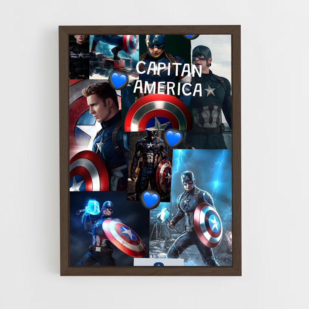 ap-captain america-1 cadre Bois foncé