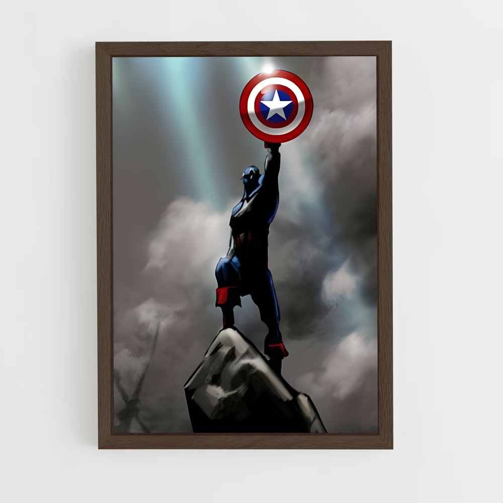 ap-captain america-6 cadre Bois foncé