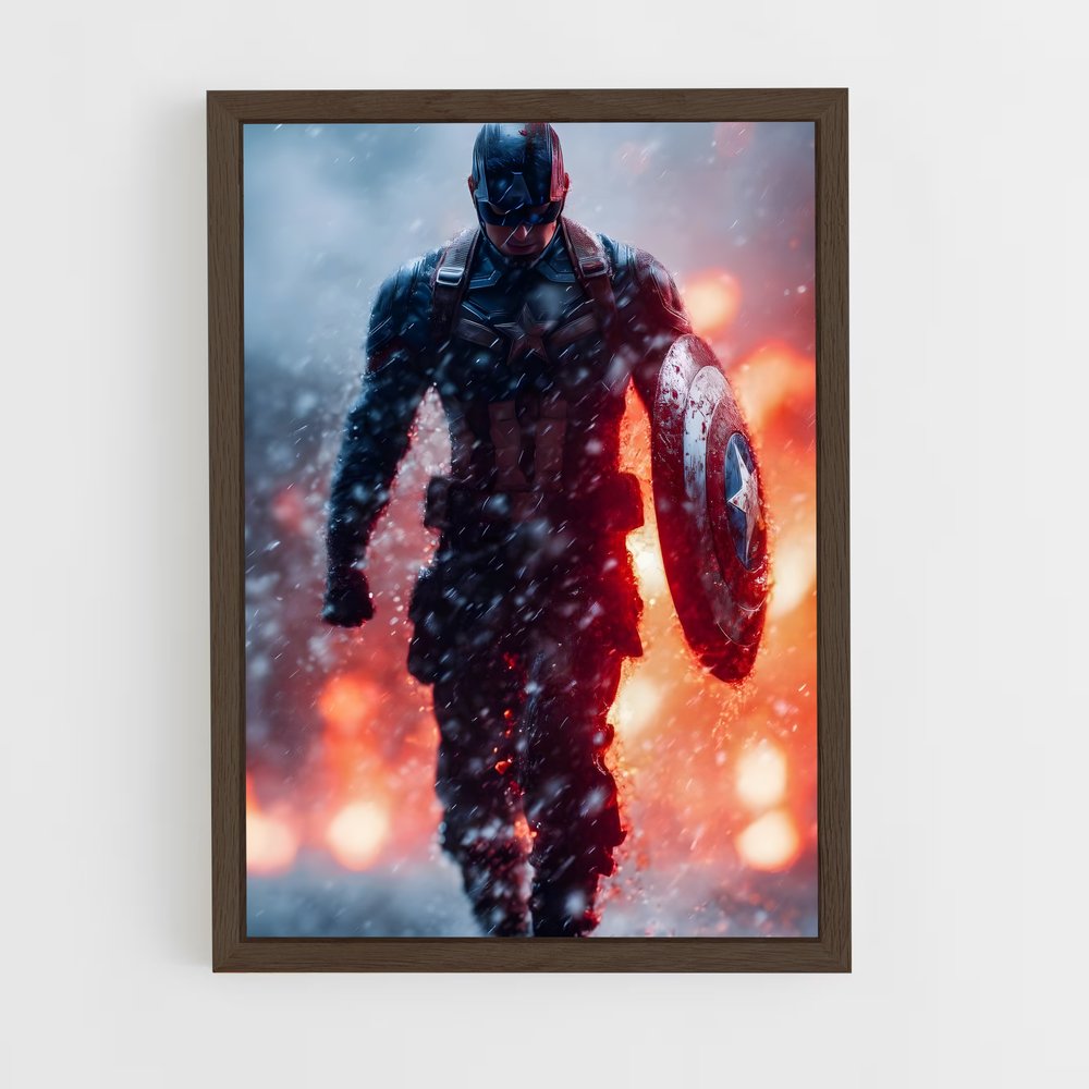 ap-captain america-7 cadre Bois foncé