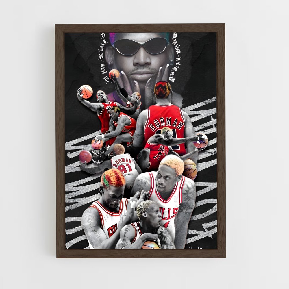 ap-chicago bulls-13 cadre Bois foncé