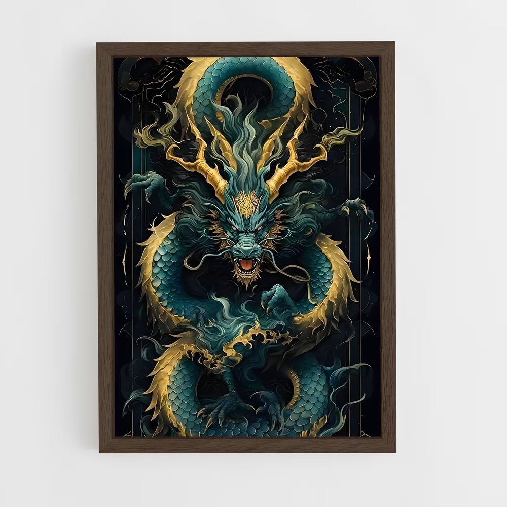 ap-chinese dragon-9 cadre Bois foncé