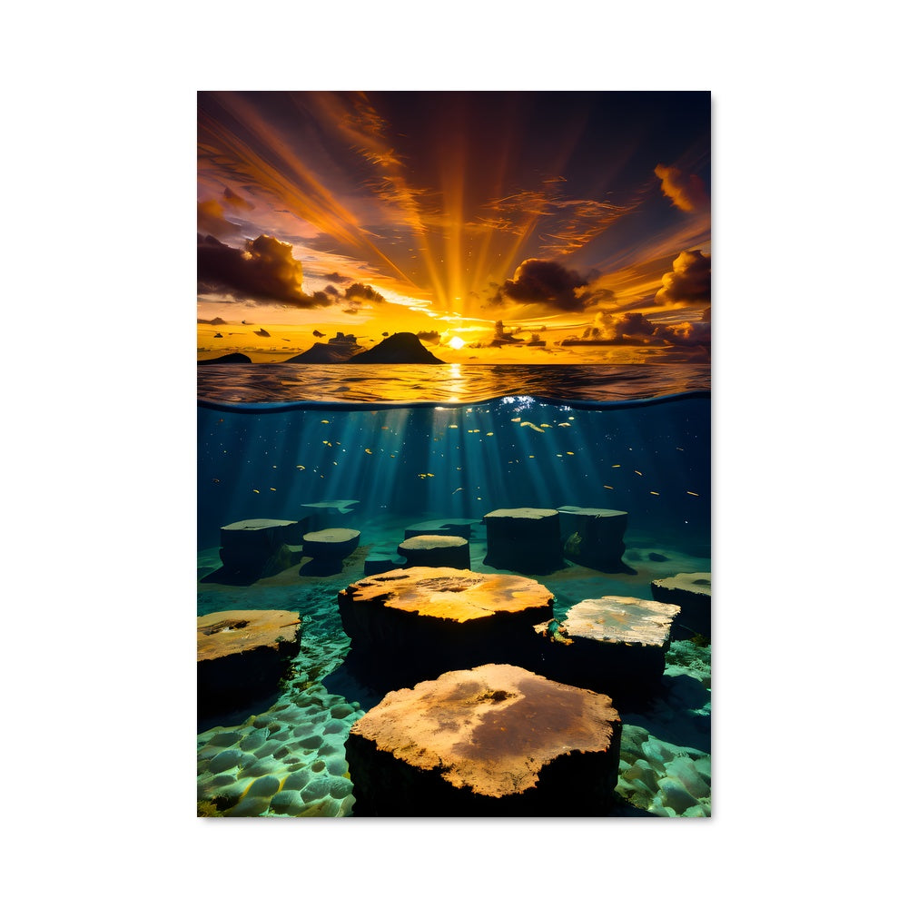 Poster Coucher de Soleil à Chuuk