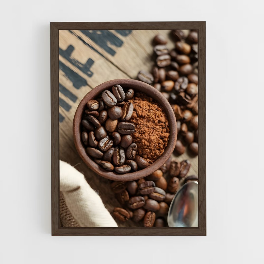 ap-coffee beans-16 cadre Bois foncé