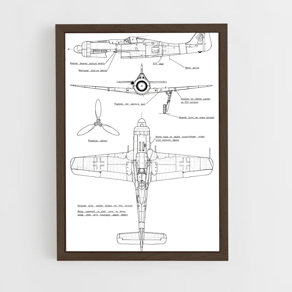 ap-focke-wulf fw 190-2 cadre Bois foncé