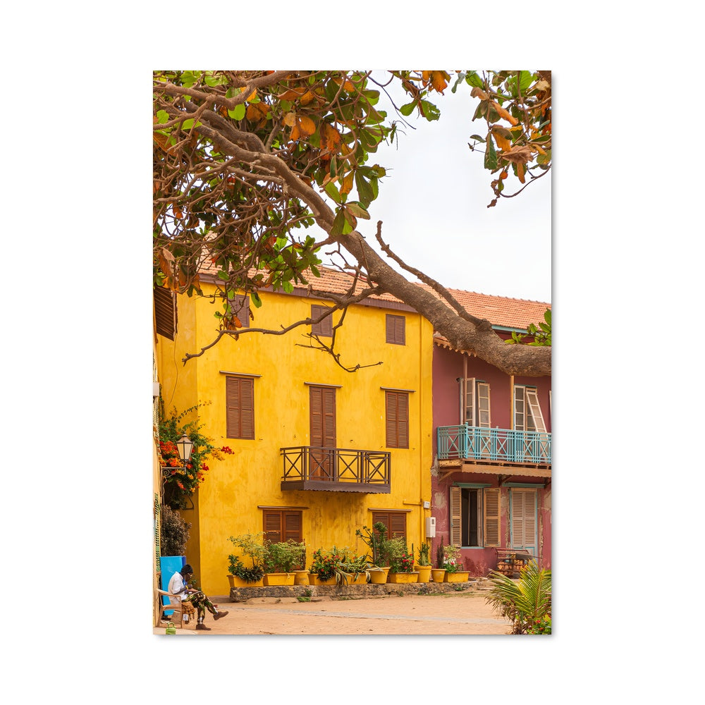 Poster L'Arbre et le Mur Jaune