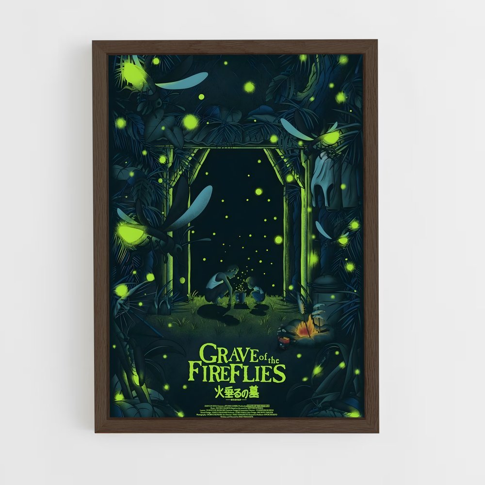 ap-grave of the fireflies-8 cadre Bois foncé