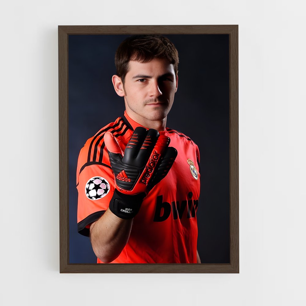 ap-iker casillas-8 cadre Bois foncé