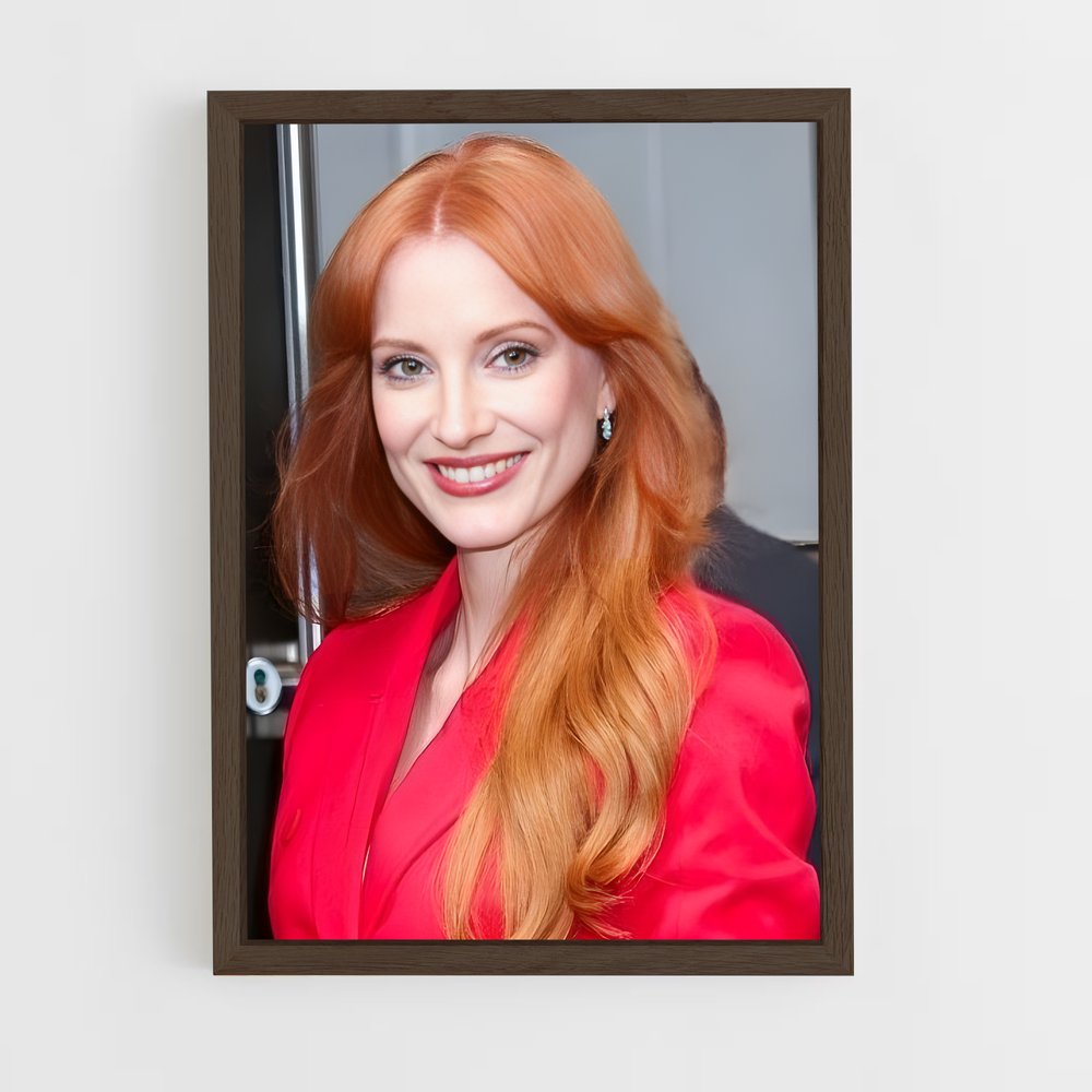 ap-jessica chastain-3 cadre Bois foncé