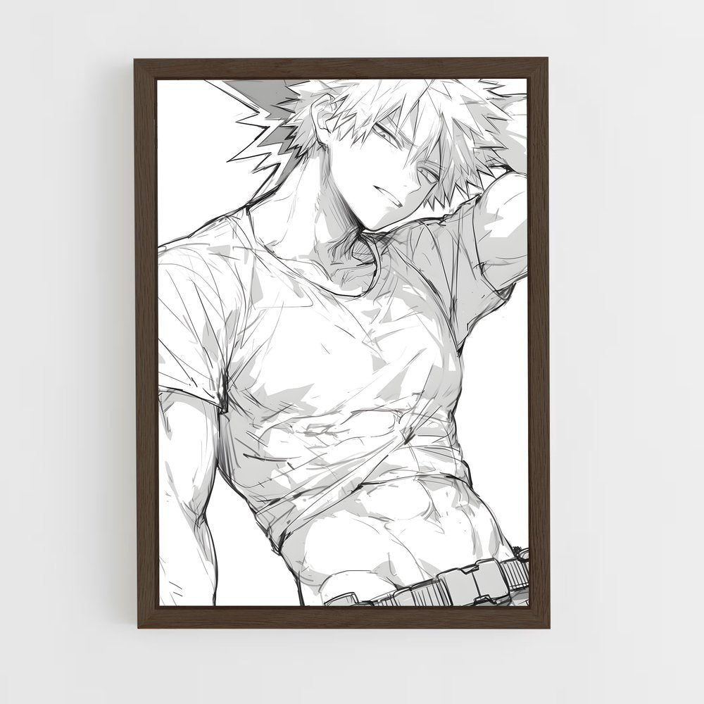 ap-katsuki bakugo-6 cadre Bois foncé