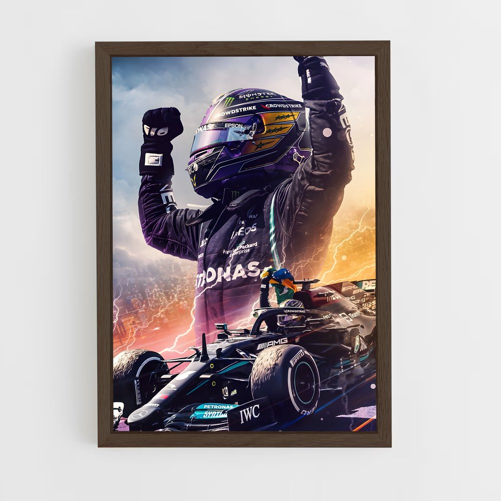 ap-lewis hamilton-3 cadre Bois foncé