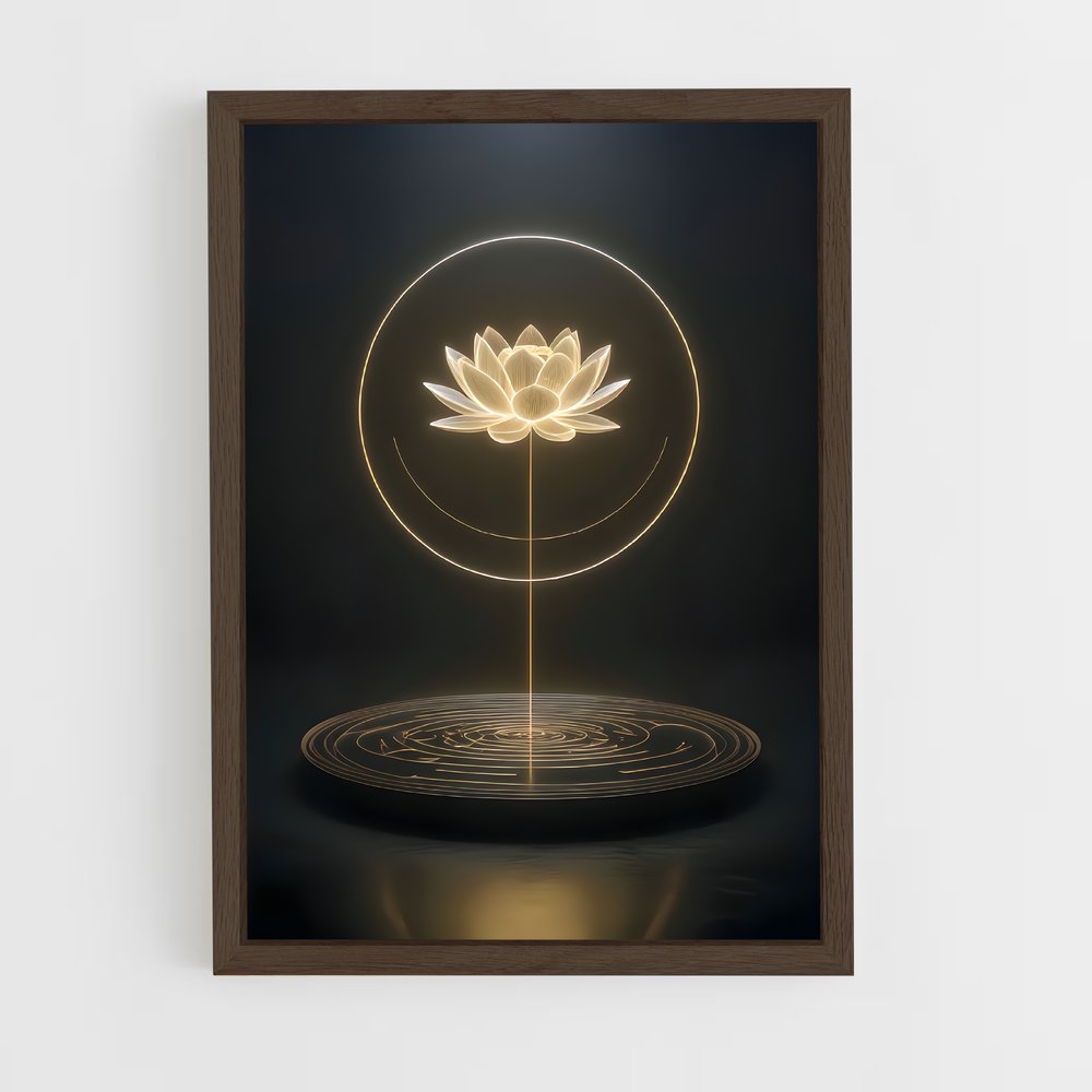 ap-lotus flower-8 cadre Bois foncé