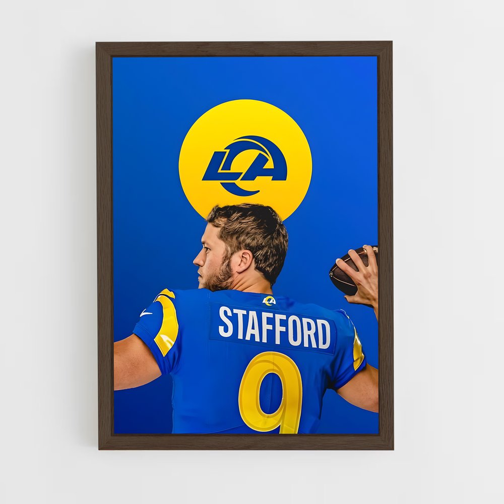 ap-matthew stafford-3 cadre Bois foncé