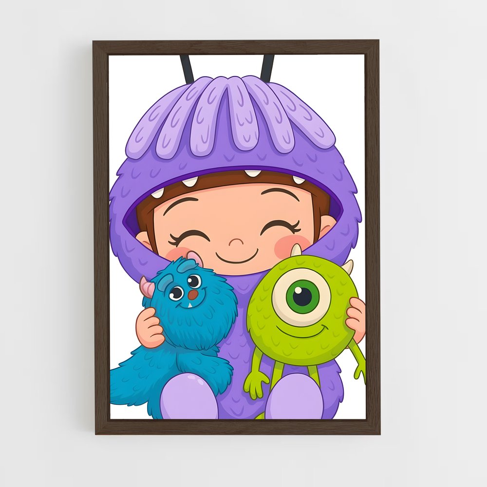 ap-monsters inc-11 cadre Bois foncé