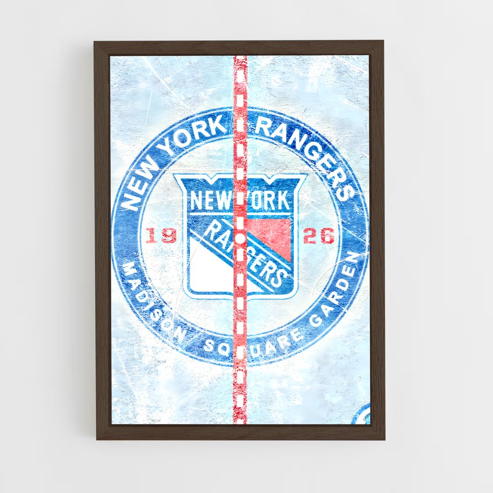 ap-new york rangers-3 cadre Bois foncé