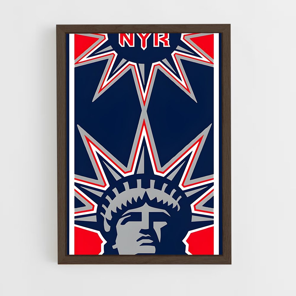 ap-new york rangers-4 cadre Bois foncé