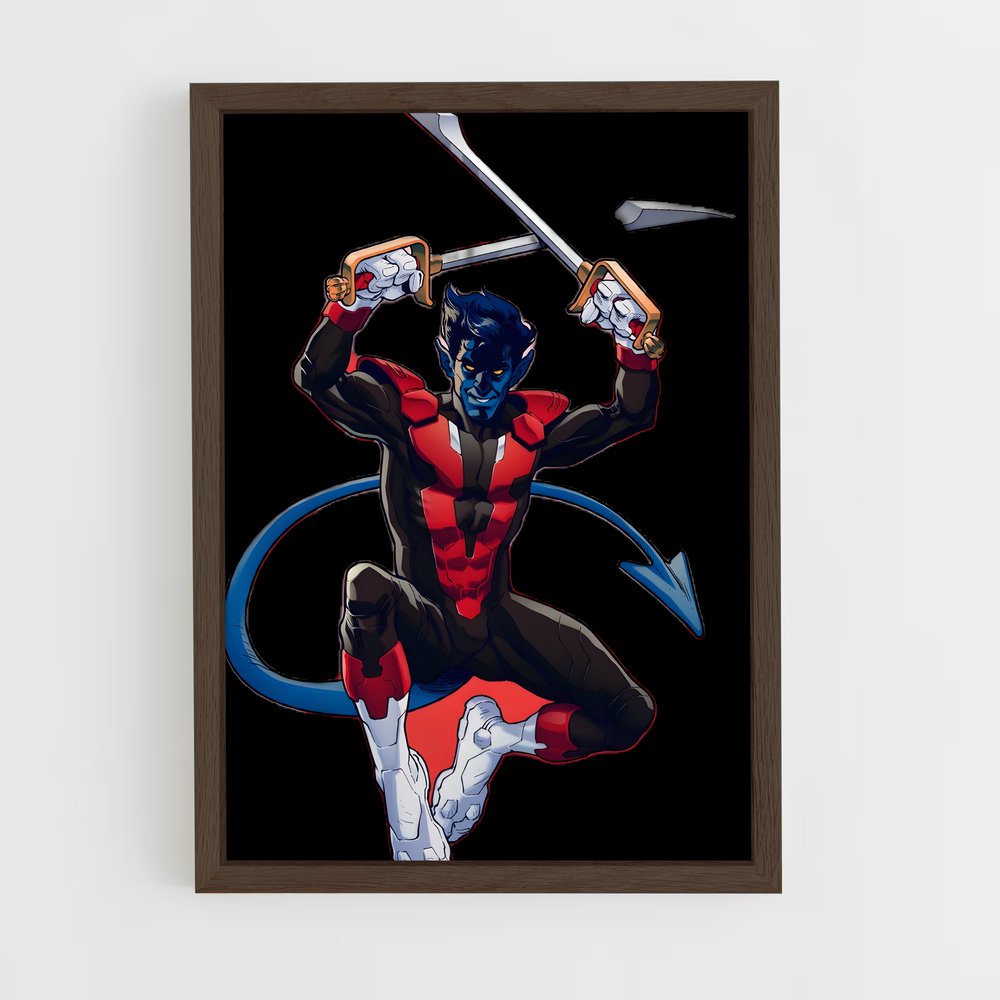 ap-nightcrawler x-men-4 cadre Bois foncé