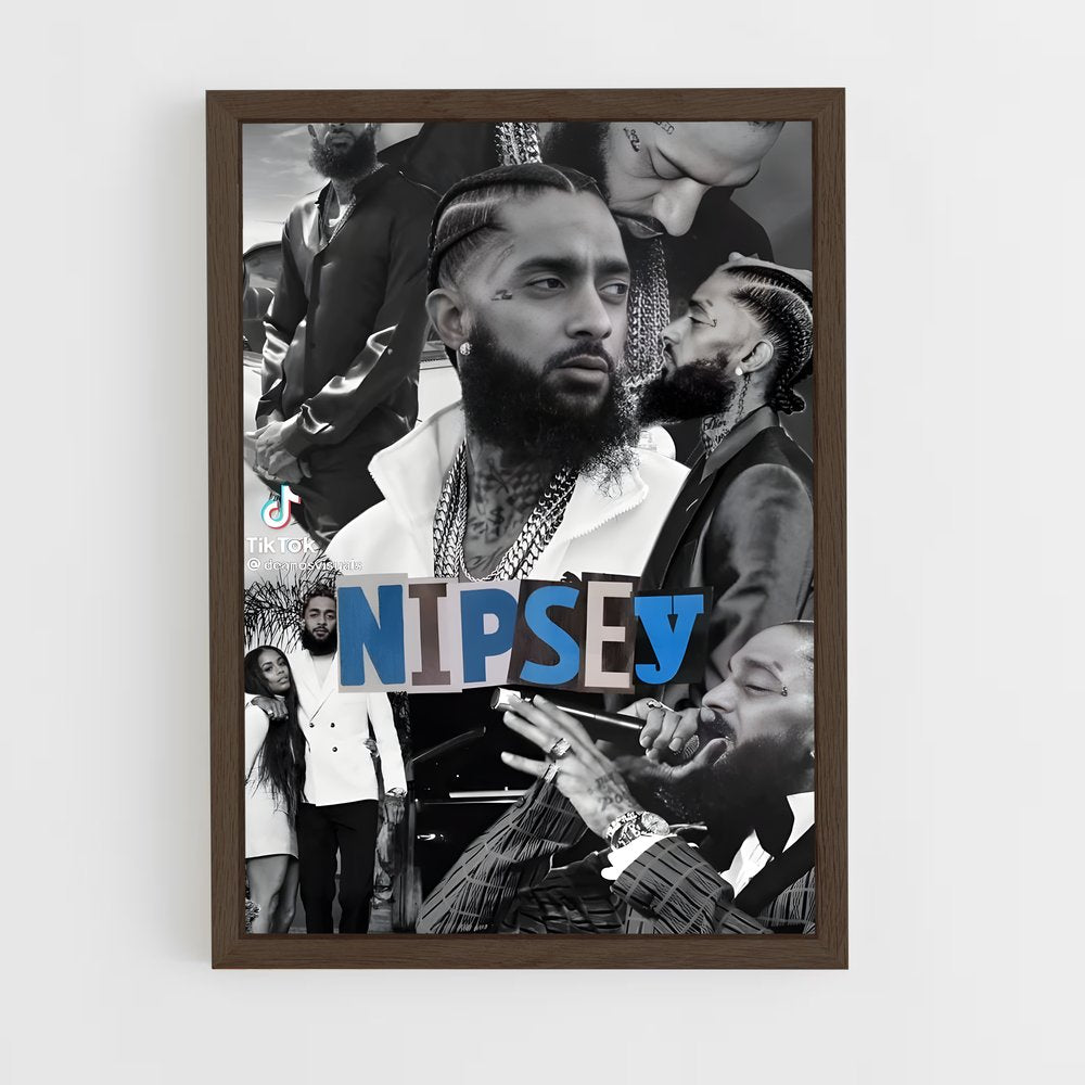 ap-nipsey hussle-6 cadre Bois foncé