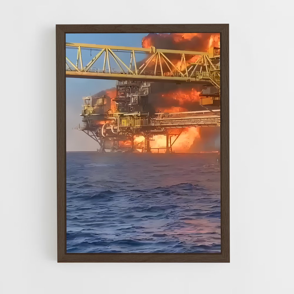 ap-oil rig worker-6 cadre Bois foncé