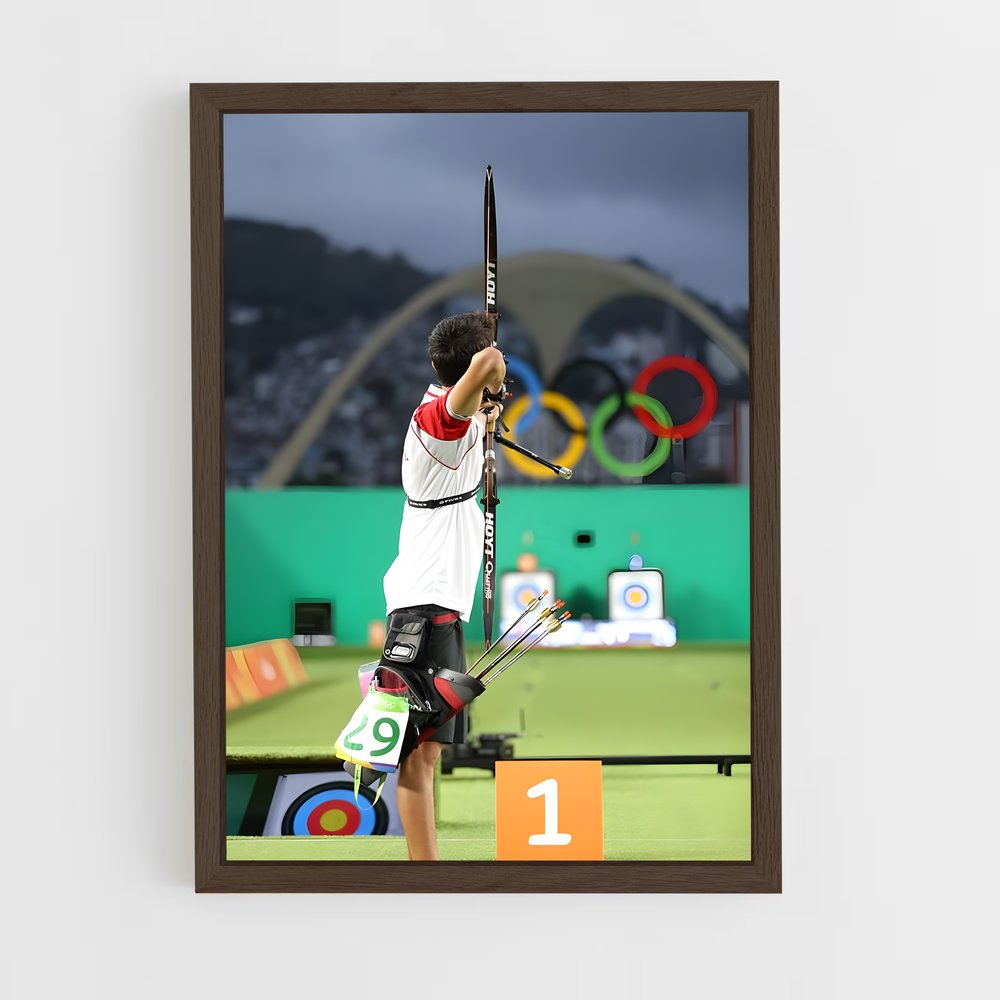 ap-olympics archery-4 cadre Bois foncé