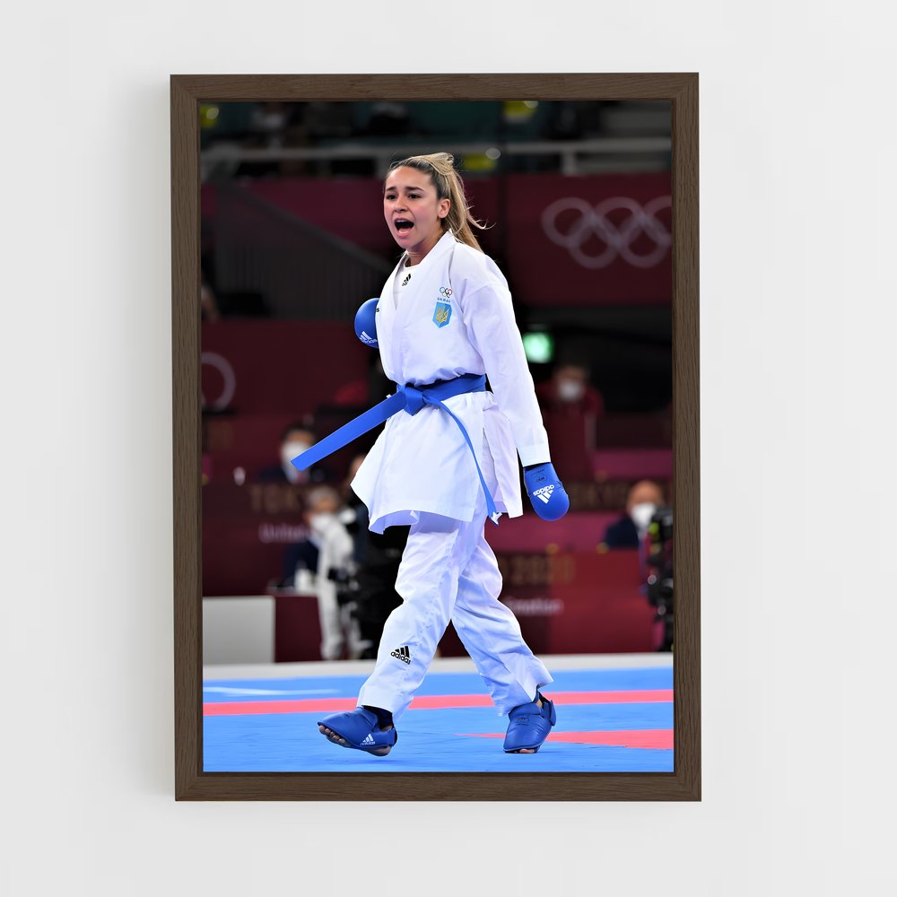 ap-olympics karate-1 cadre Bois foncé