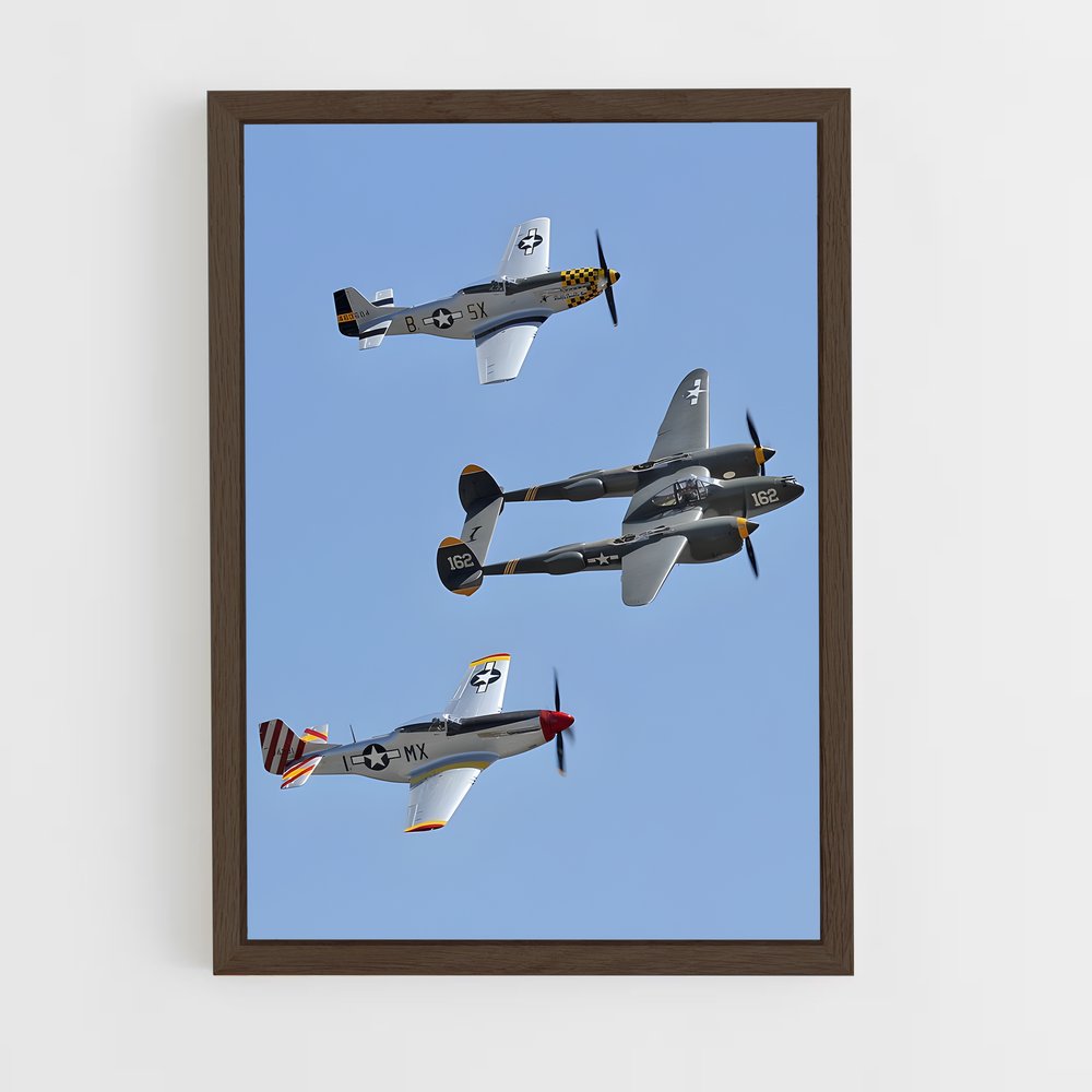 ap-p-51 mustang-5 cadre Bois foncé