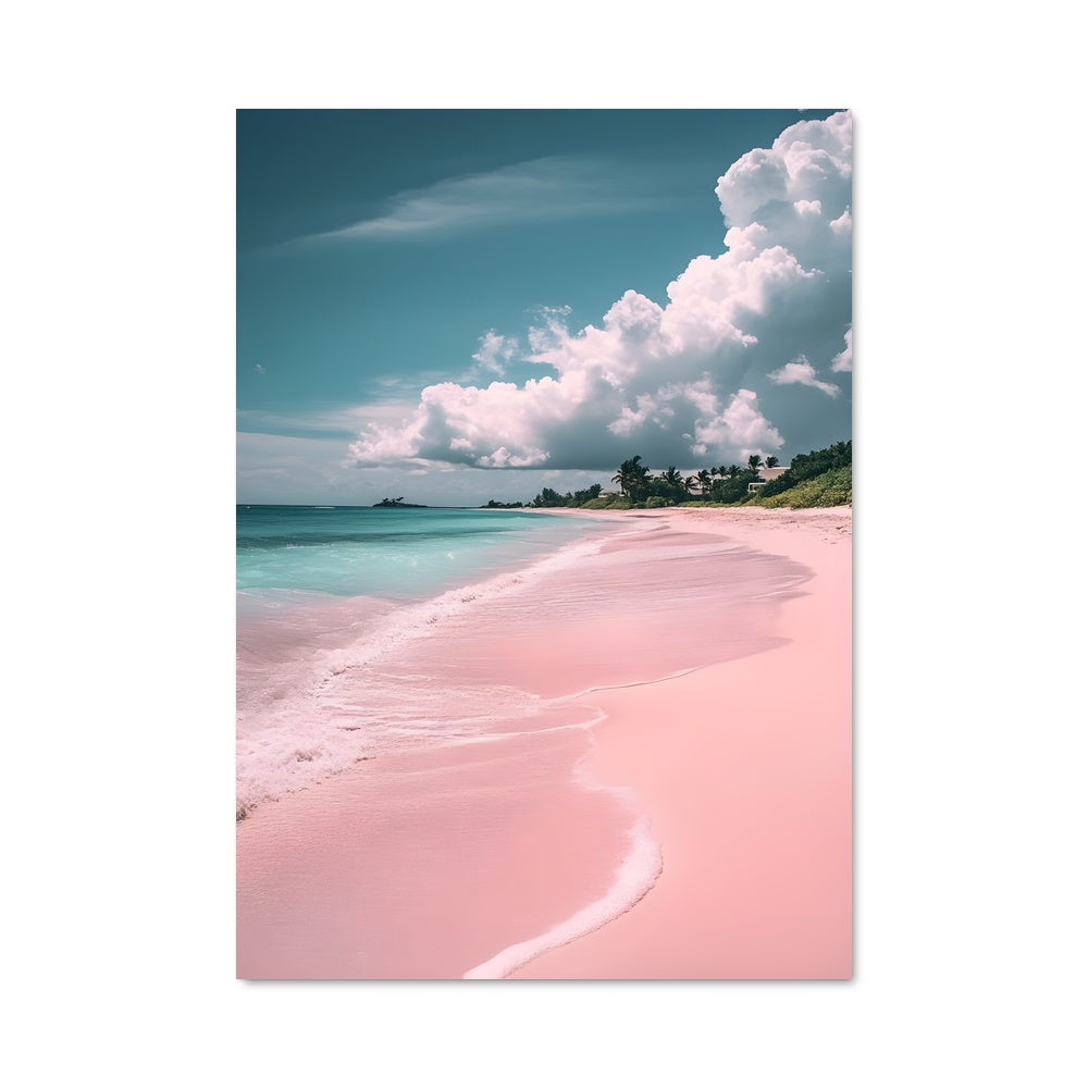 Poster Plage Rose des Bahamas