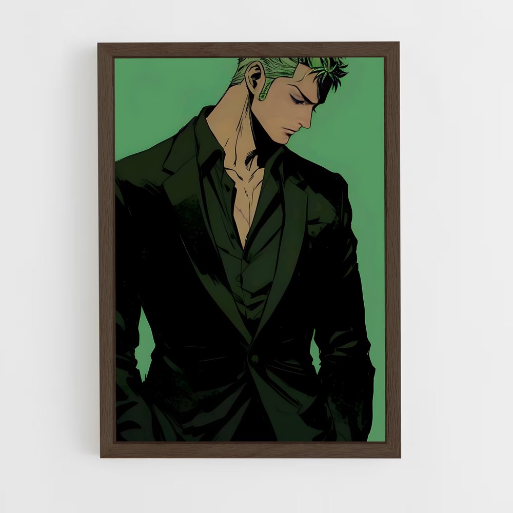 ap-roronoa zoro-12 cadre Bois foncé