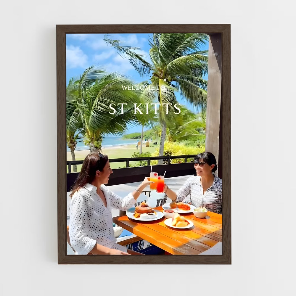 ap-saint kitts and nevis-4 cadre Bois foncé