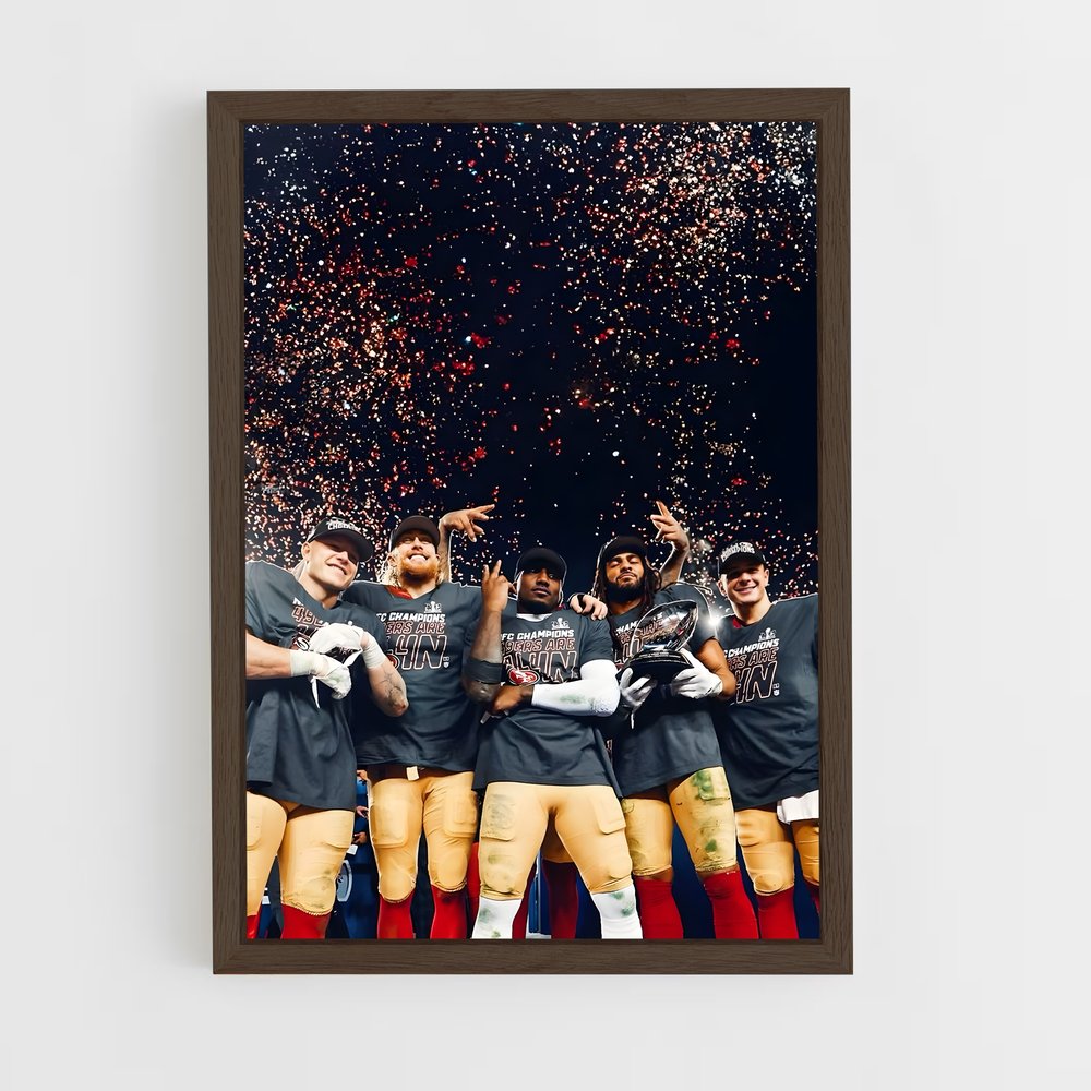 ap-san francisco 49ers-2 cadre Bois foncé