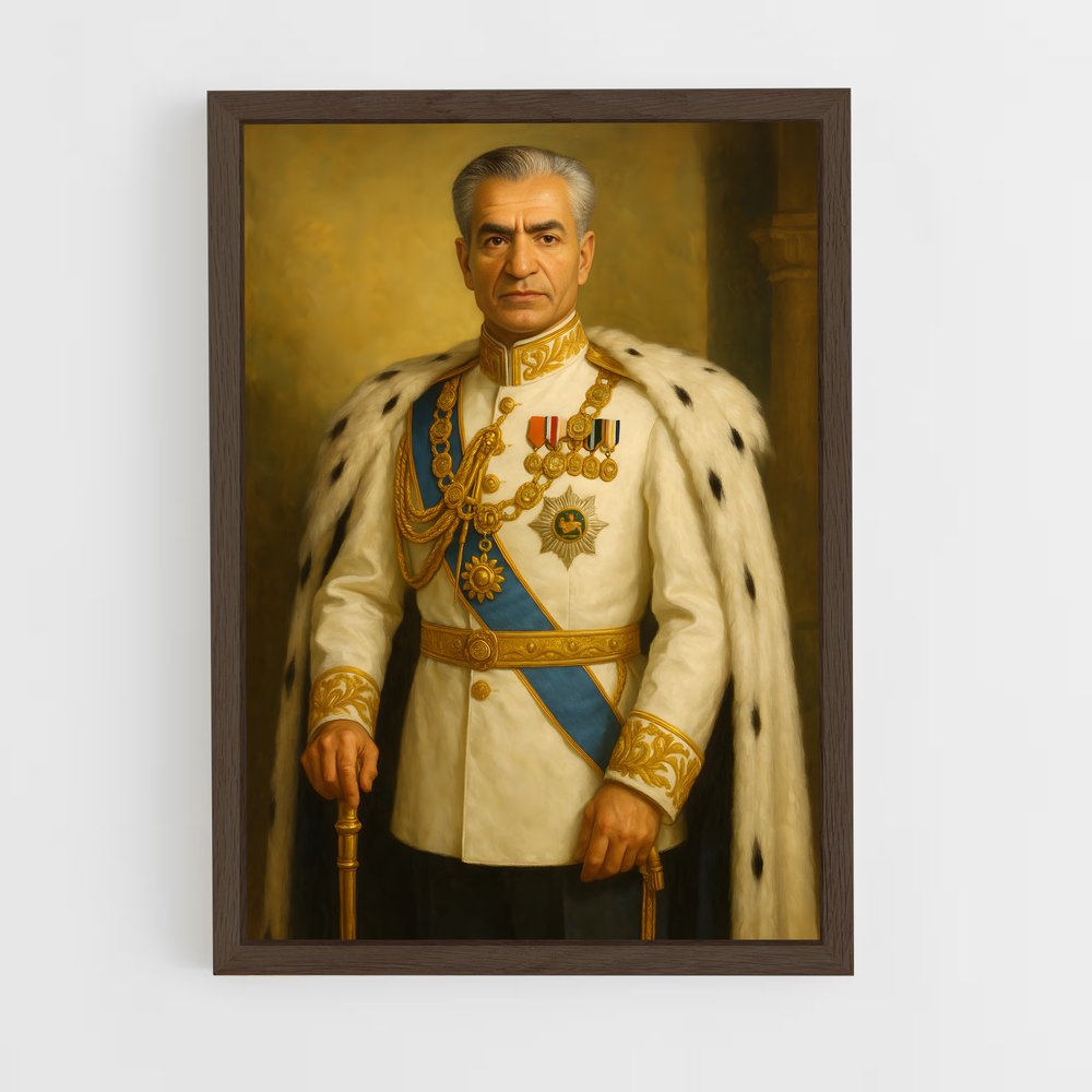 ap-shah mohammad reza pahlavi-1 cadre Bois foncé