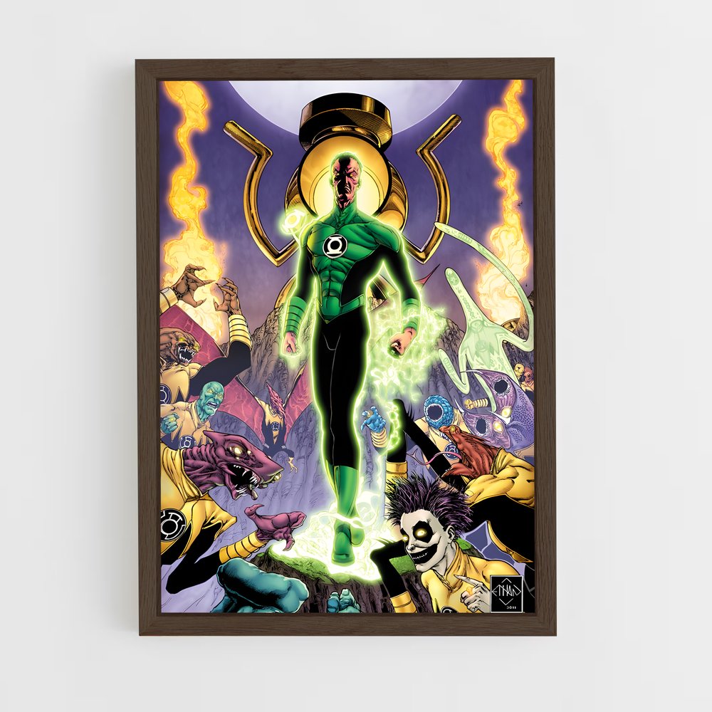 ap-sinestro green lantern-15 cadre Bois foncé