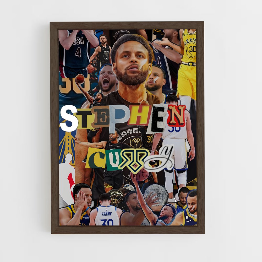 ap-stephen curry-10 cadre Bois foncé