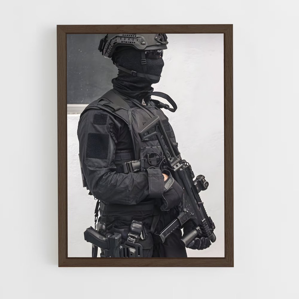 ap-swat team-1 cadre Bois foncé