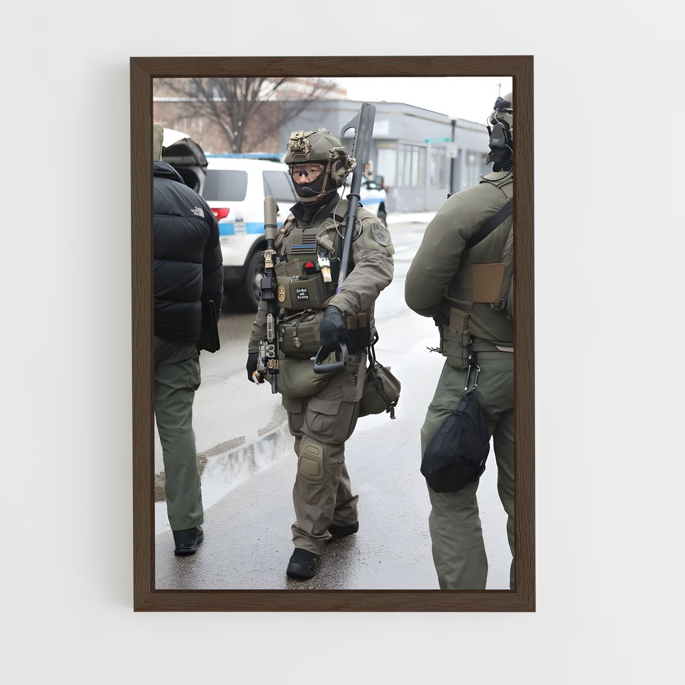 ap-swat team-8 cadre Bois foncé