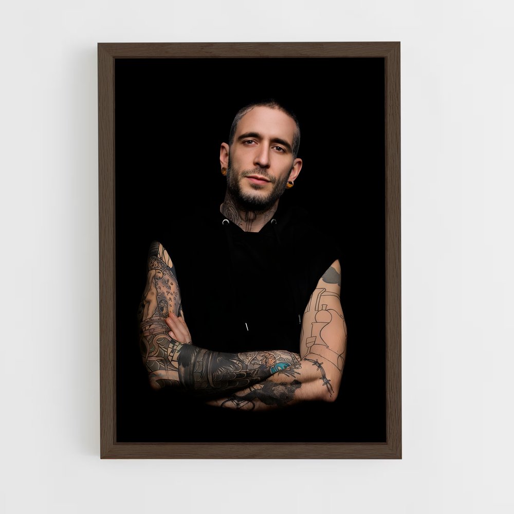 ap-tattoo artist-11 cadre Bois foncé