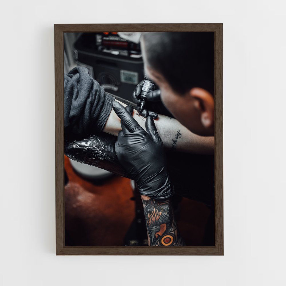 ap-tattoo artist-9 cadre Bois foncé