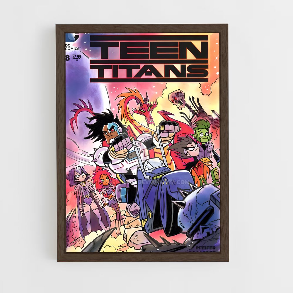ap-teen titans-6 cadre Bois foncé
