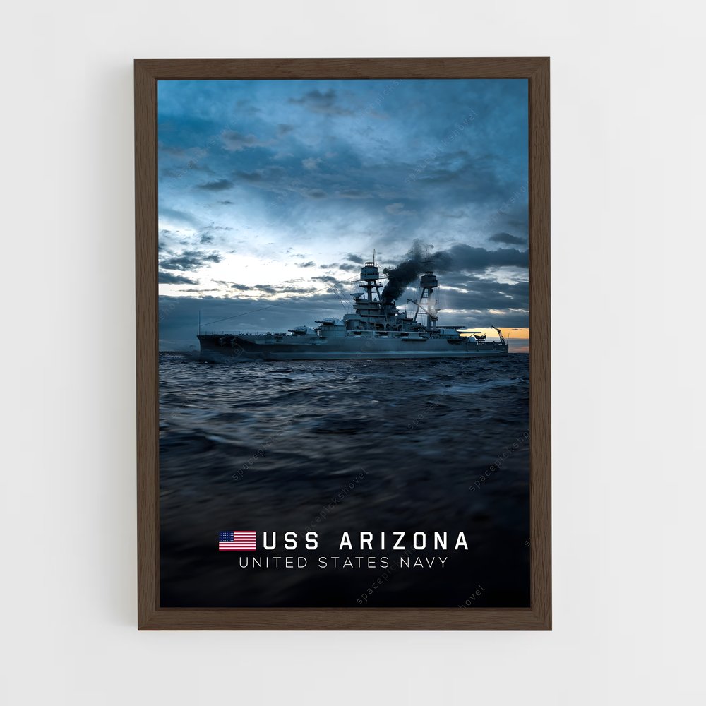 ap-uss arizona-2 cadre Bois foncé