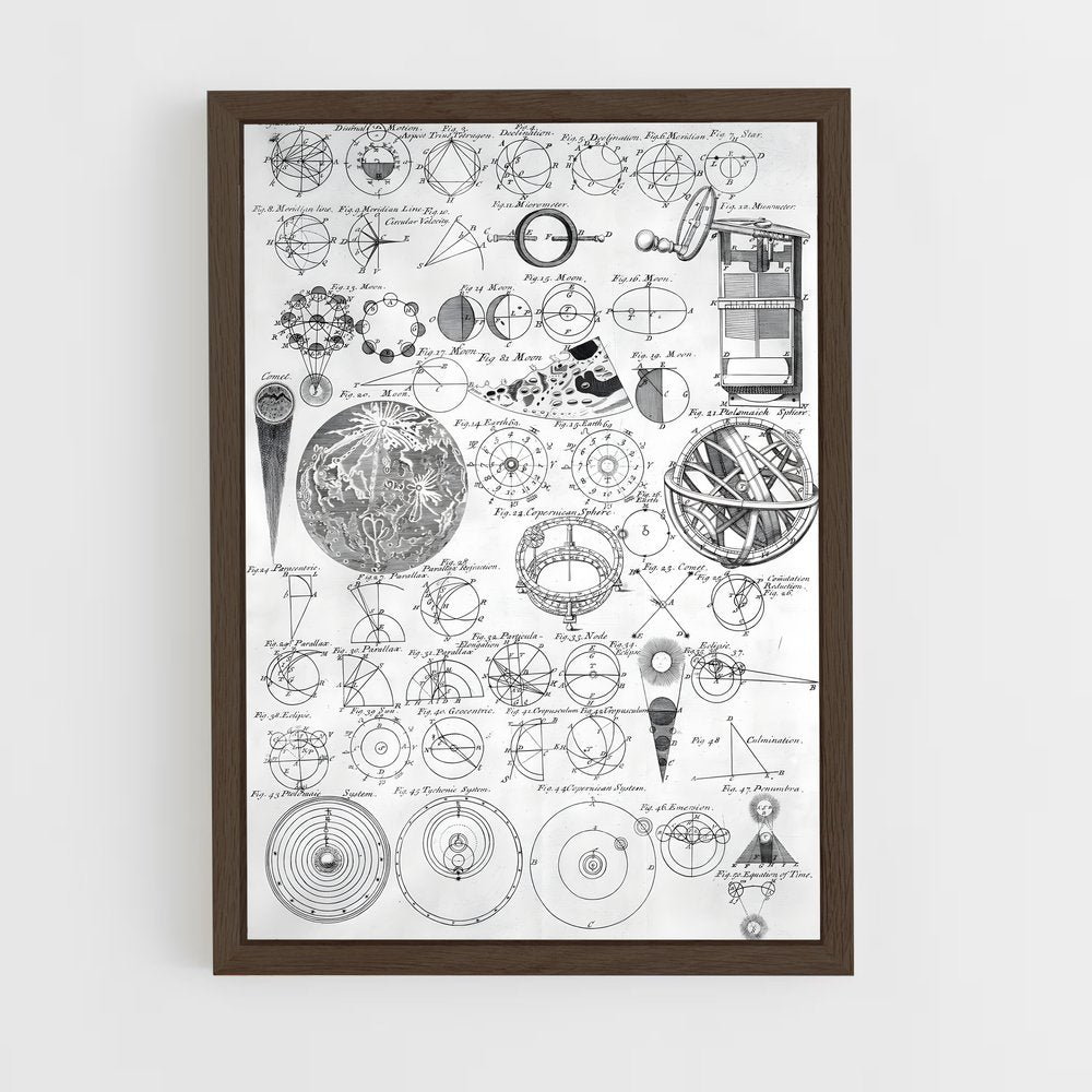 ap-vintage astronomy-6 cadre Bois foncé