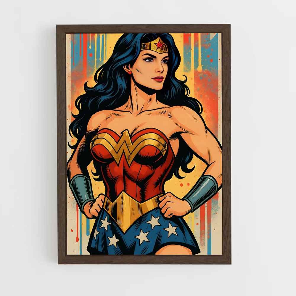 ap-wonder woman-16 cadre Bois foncé
