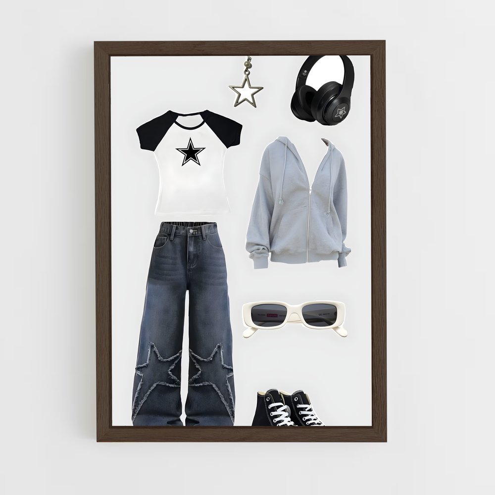 ap-y2k-1 cadre Bois foncé