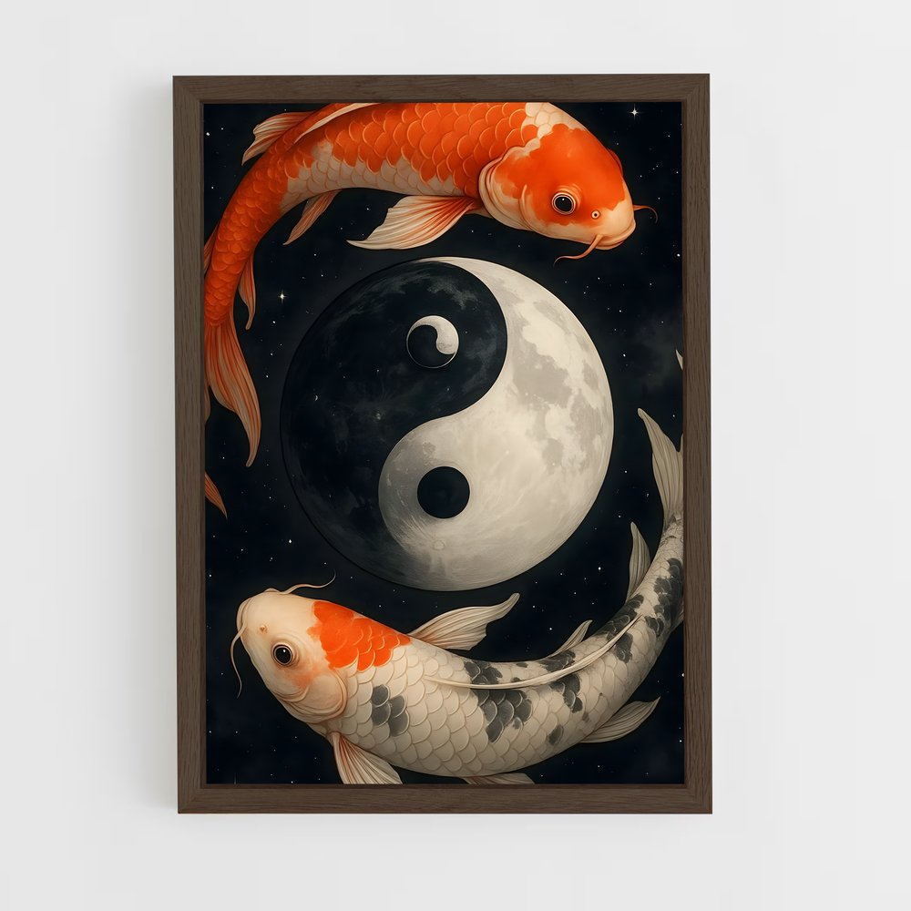 ap-yin yang-4 cadre Bois foncé